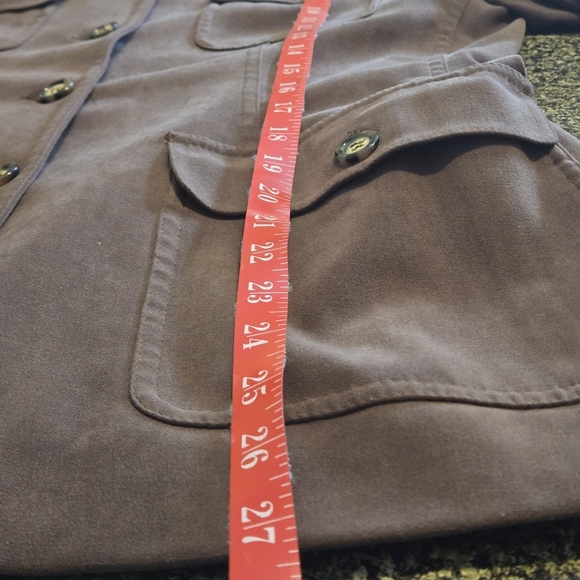 Talbots Trench Coat Jacket Overcoat Brown Belt Retro Detective Stretch Women 6 - Picture 7 of 16